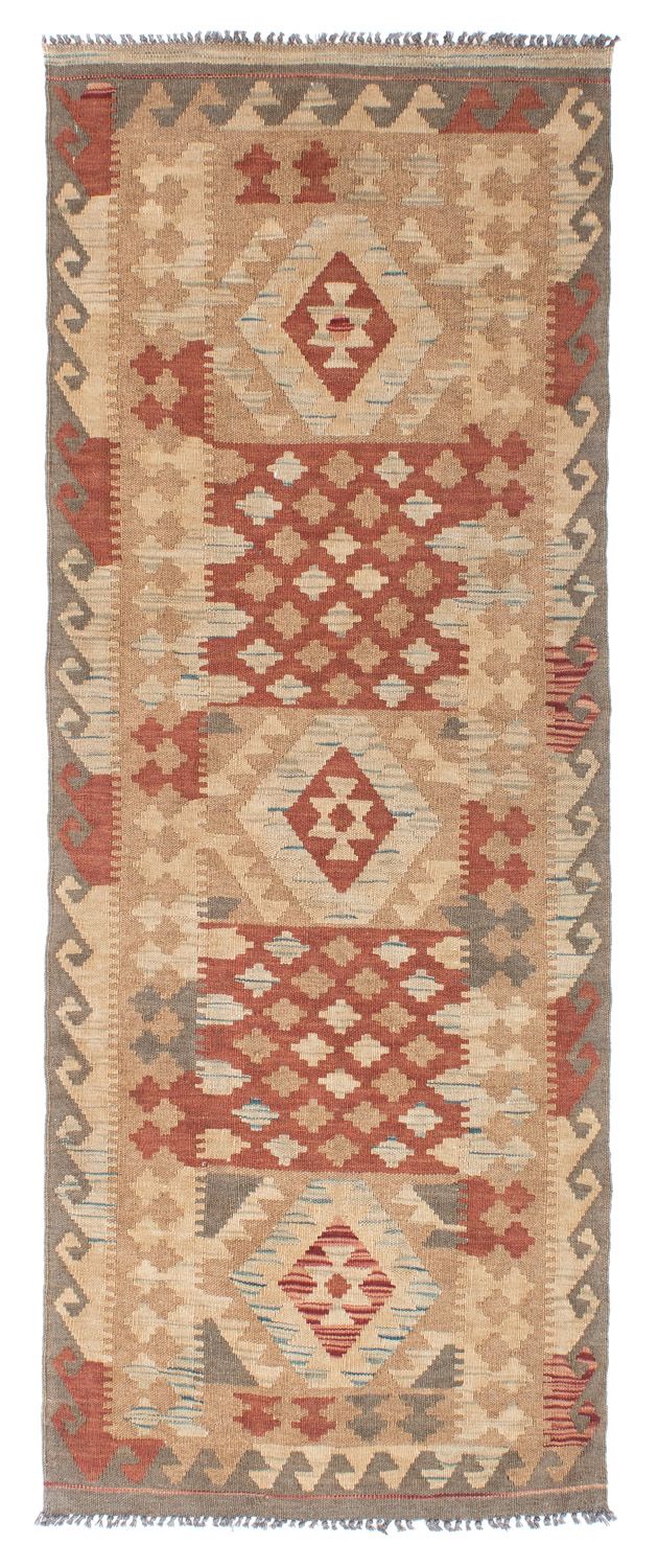 Tappeto corsia Tappeto Kelim - Orientale - 212 x 79 cm - marrone chiaro