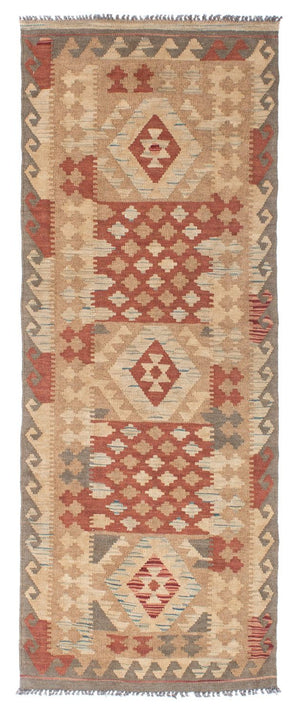 Tappeto corsia Tappeto Kelim - Orientale - 212 x 79 cm - marrone chiaro