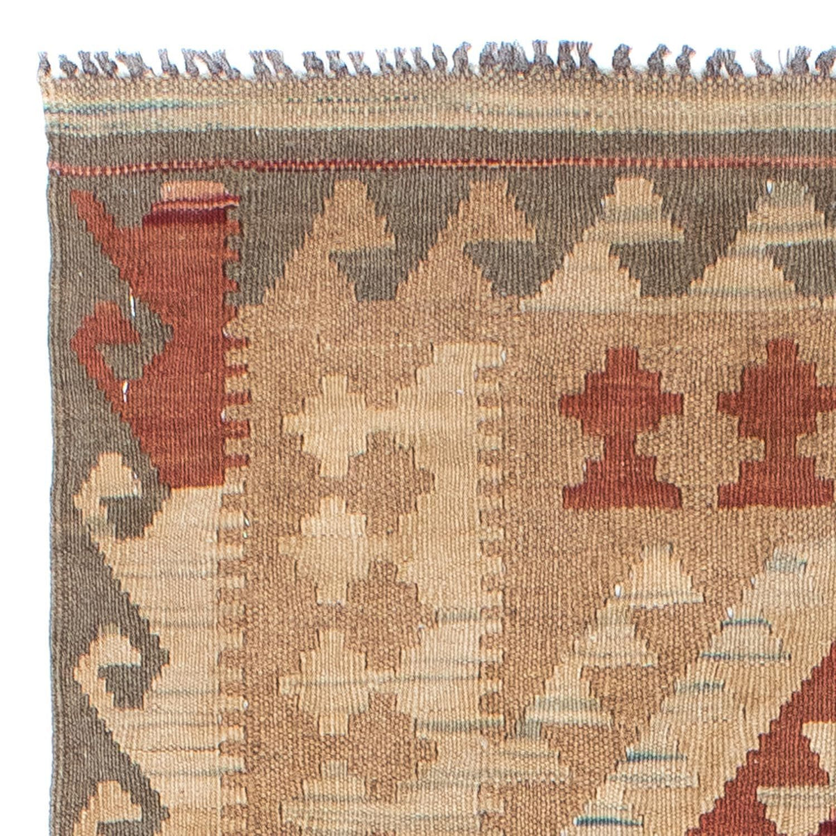 Tappeto corsia Tappeto Kelim - Orientale - 212 x 79 cm - marrone chiaro