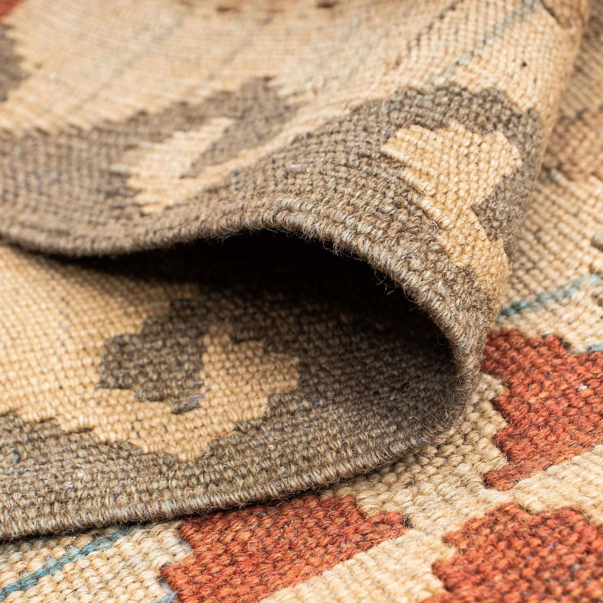Tappeto corsia Tappeto Kelim - Orientale - 212 x 79 cm - marrone chiaro
