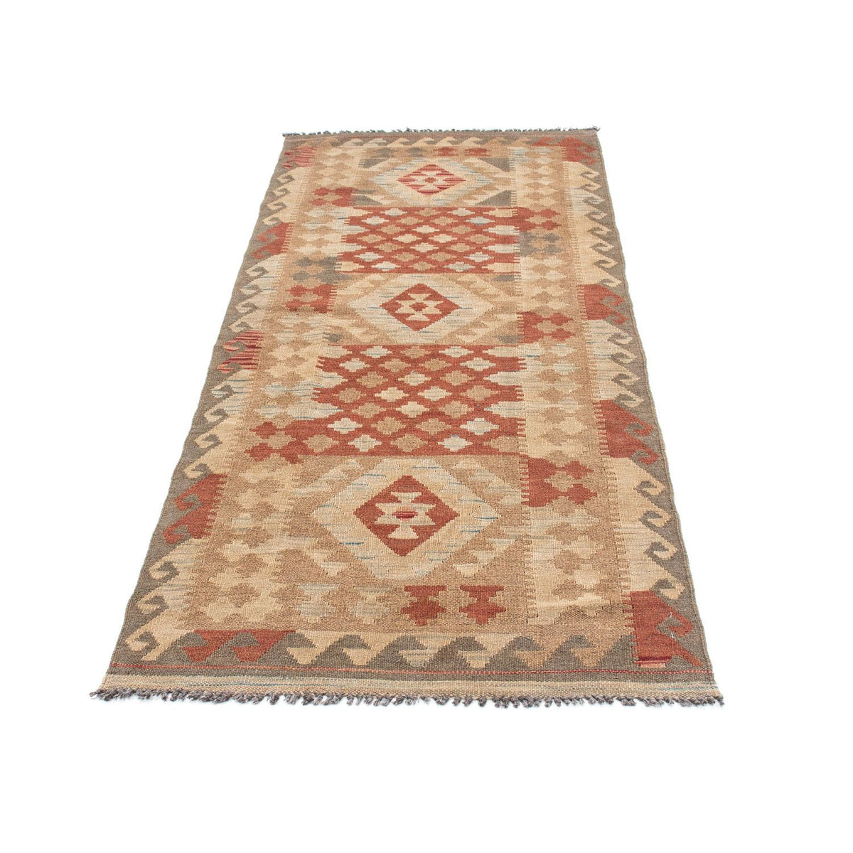 Tappeto corsia Tappeto Kelim - Orientale - 212 x 79 cm - marrone chiaro