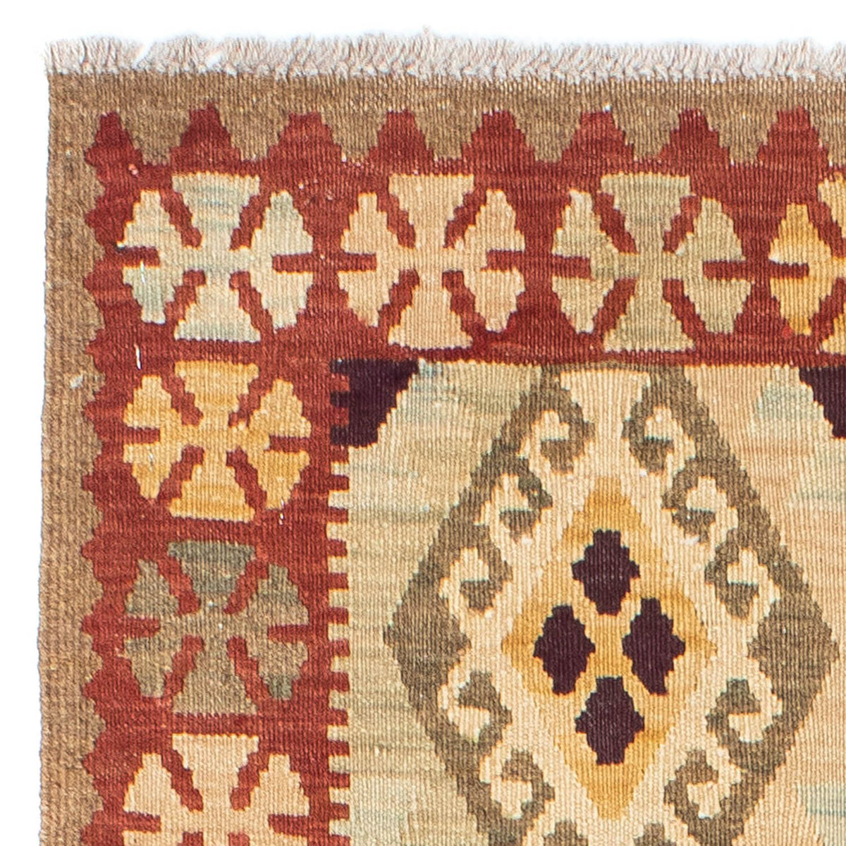 Tappeto corsia Tappeto Kelim - Orientale - 199 x 79 cm - beige