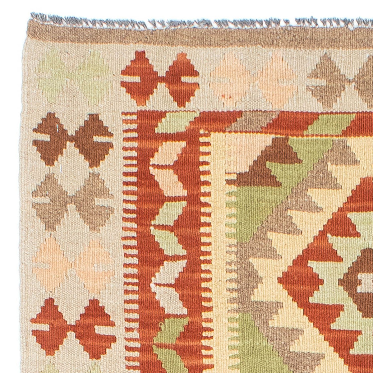 Tappeto corsia Tappeto Kelim - Orientale - 196 x 86 cm - beige