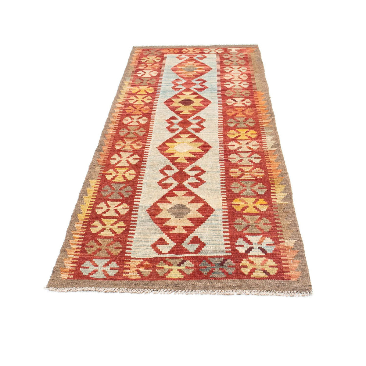 Tappeto corsia Tappeto Kelim - Orientale - 206 x 77 cm - beige