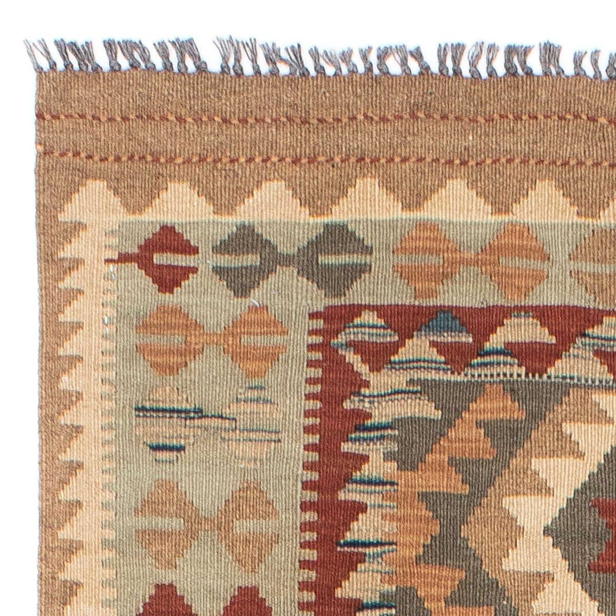 Tappeto corsia Tappeto Kelim - Orientale - 198 x 80 cm - marrone chiaro