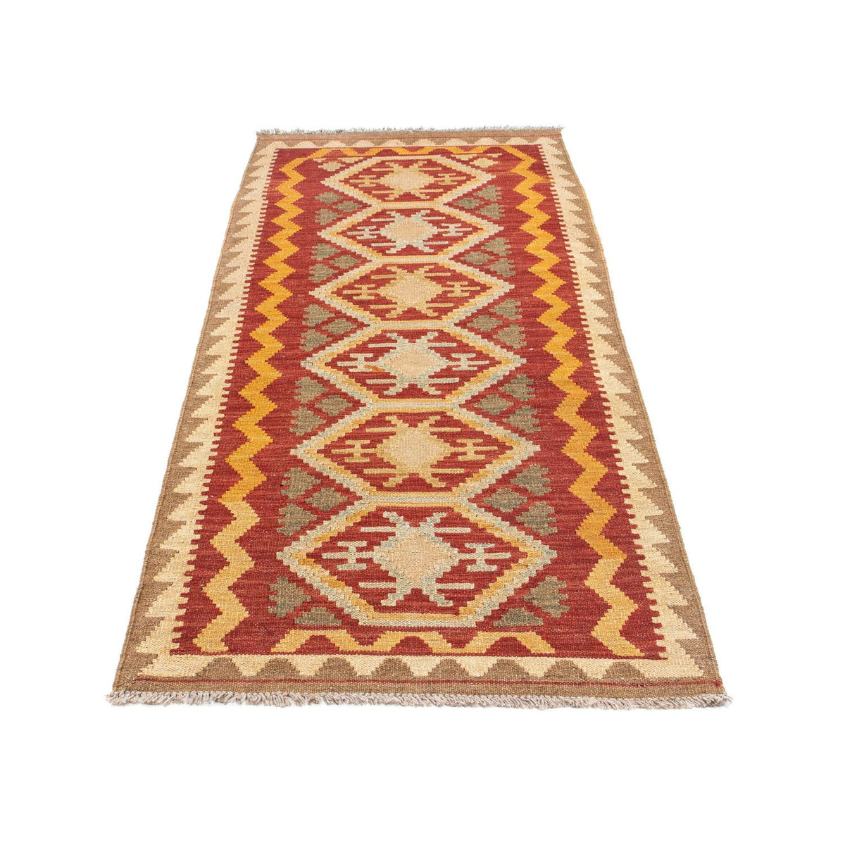 Tappeto corsia Tappeto Kelim - Orientale - 196 x 76 cm - marrone chiaro