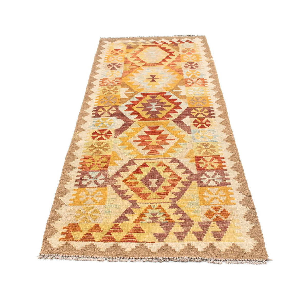 Tappeto corsia Tappeto Kelim - Orientale - 202 x 75 cm - beige
