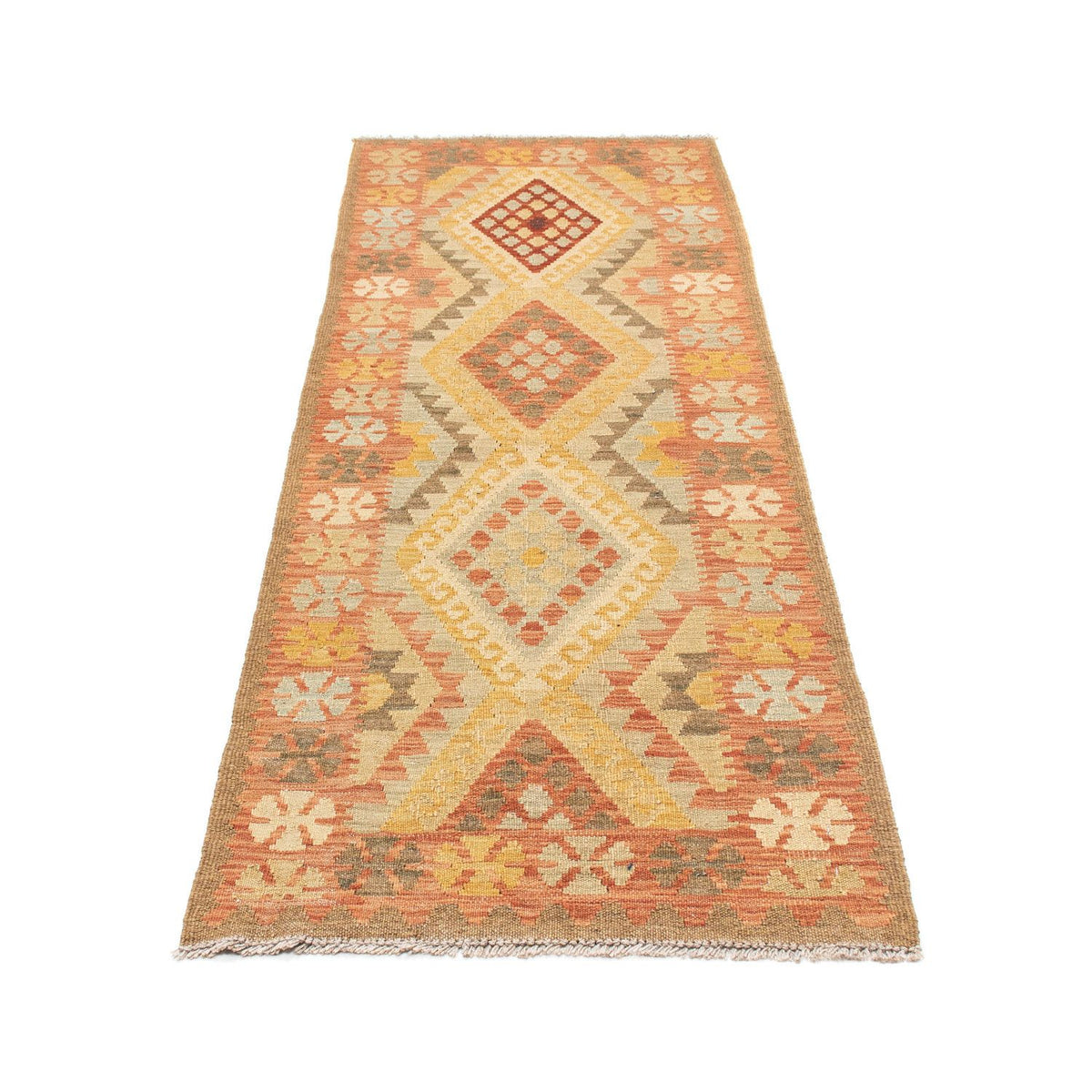 Tappeto corsia Tappeto Kelim - Orientale - 208 x 66 cm - rosso chiaro