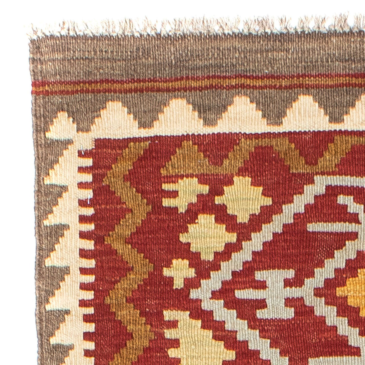 Tappeto corsia Tappeto Kelim - Orientale - 203 x 67 cm - rosso