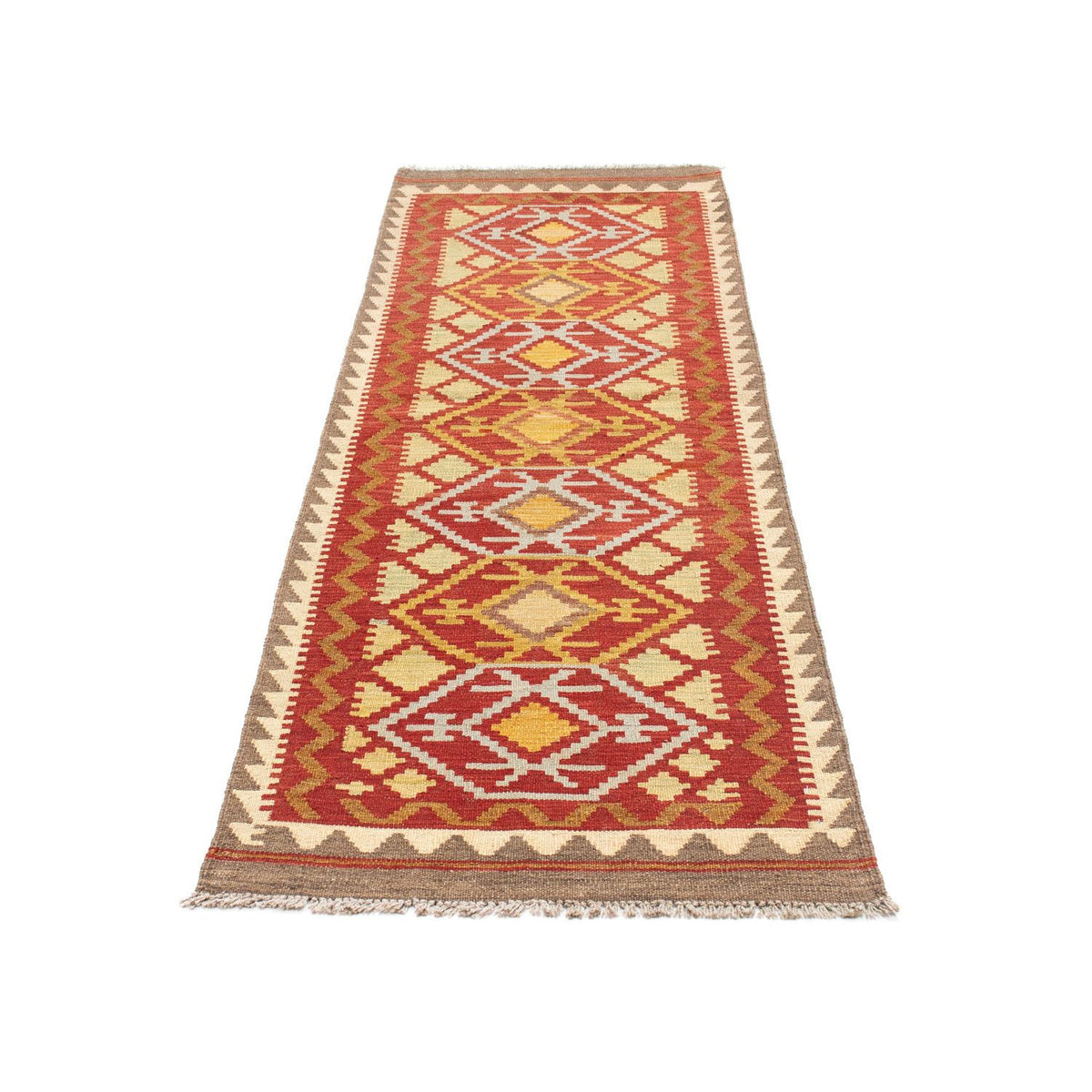 Tappeto corsia Tappeto Kelim - Orientale - 203 x 67 cm - rosso
