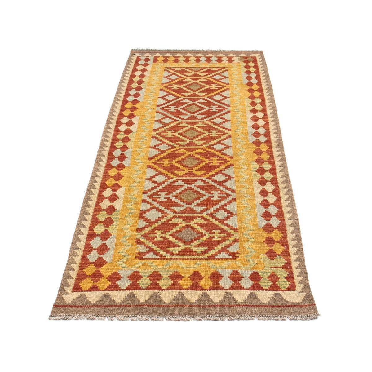 Tappeto corsia Tappeto Kelim - Orientale - 195 x 73 cm - rosso