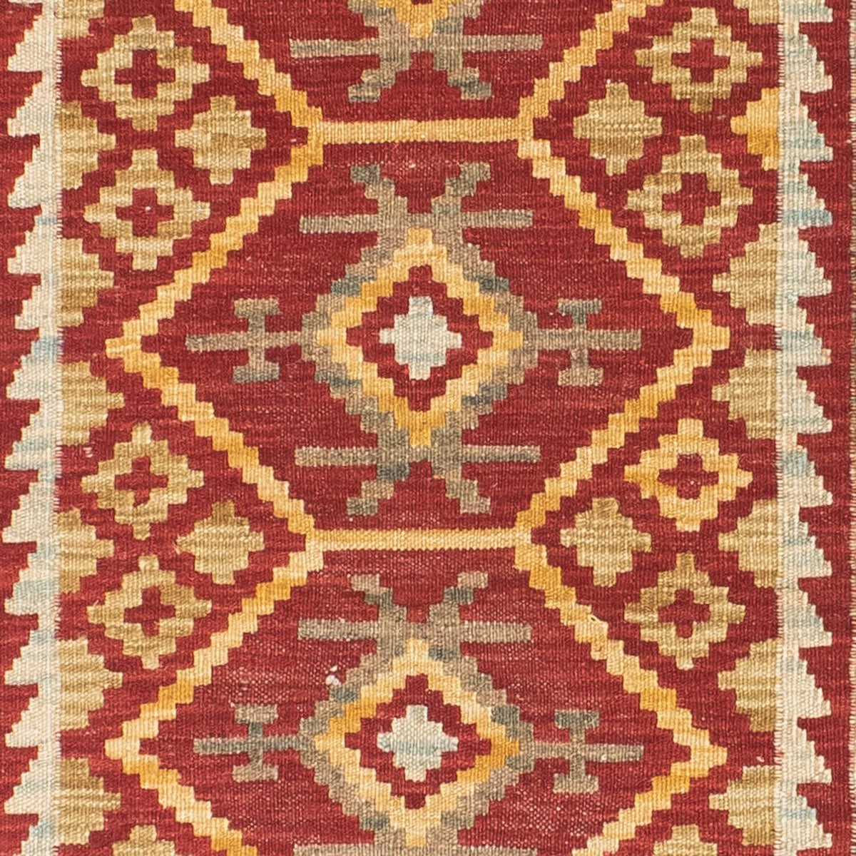 Tappeto corsia Tappeto Kelim - Orientale - 203 x 71 cm - rosso