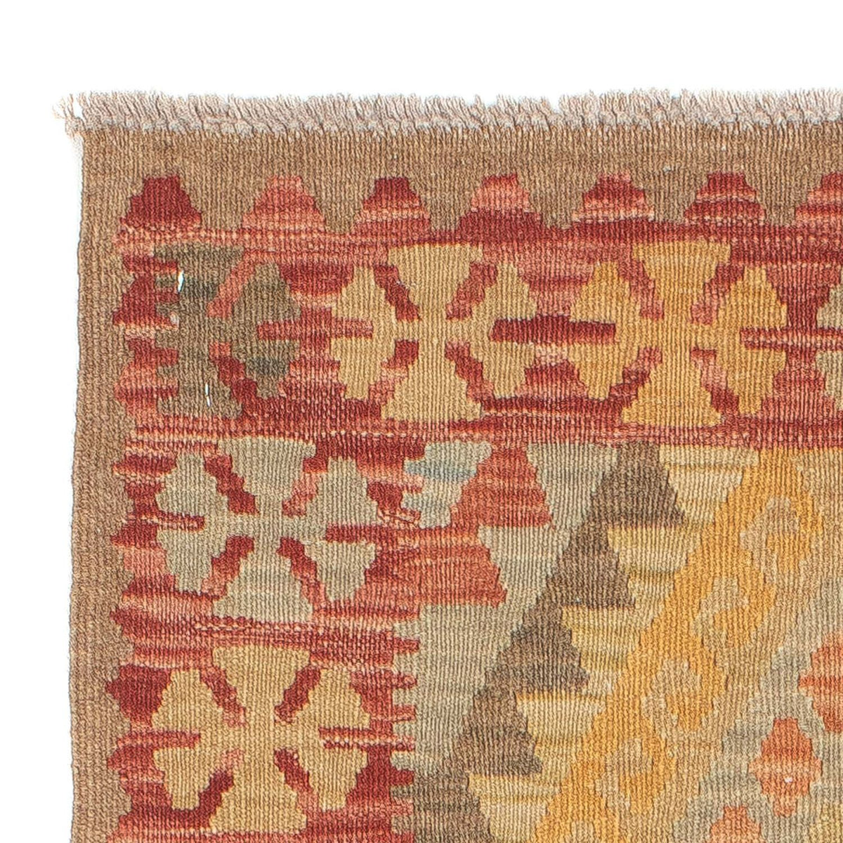 Tappeto corsia Tappeto Kelim - Splash - 207 x 66 cm - rosso chiaro