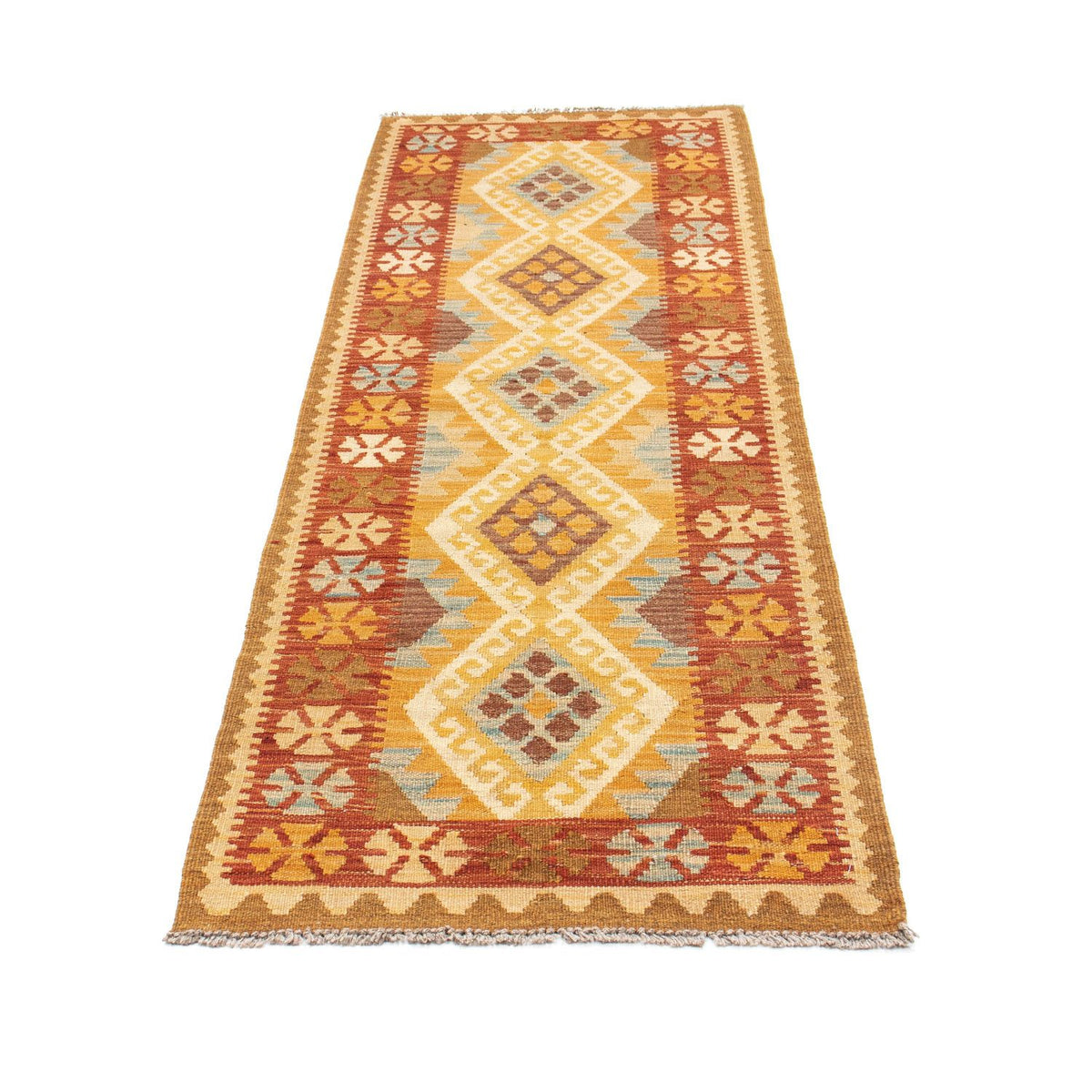 Tappeto corsia Tappeto Kelim - Orientale - 206 x 67 cm - marrone chiaro