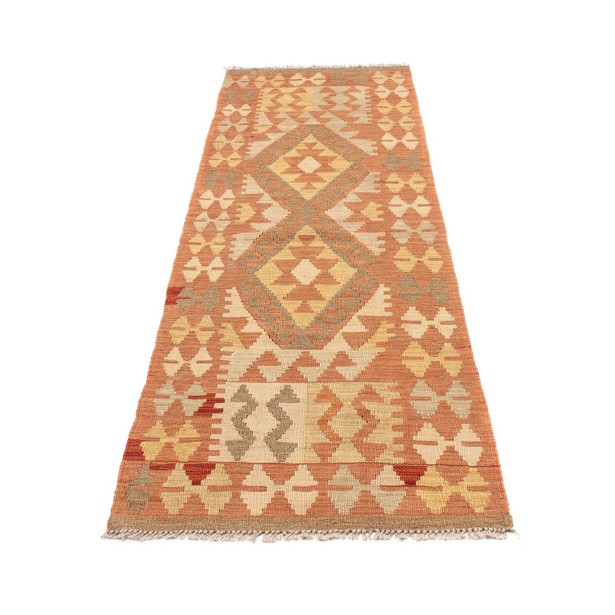 Tappeto corsia Tappeto Kelim - Splash - 207 x 65 cm - rosso chiaro