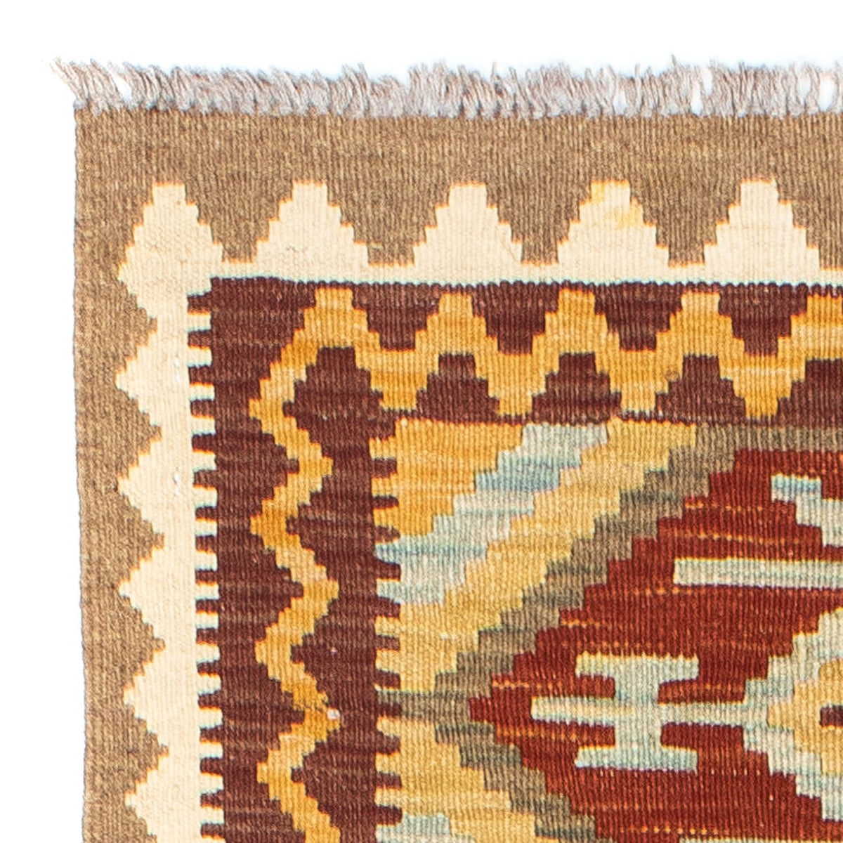 Tappeto corsia Tappeto Kelim - Orientale - 210 x 72 cm - marrone chiaro