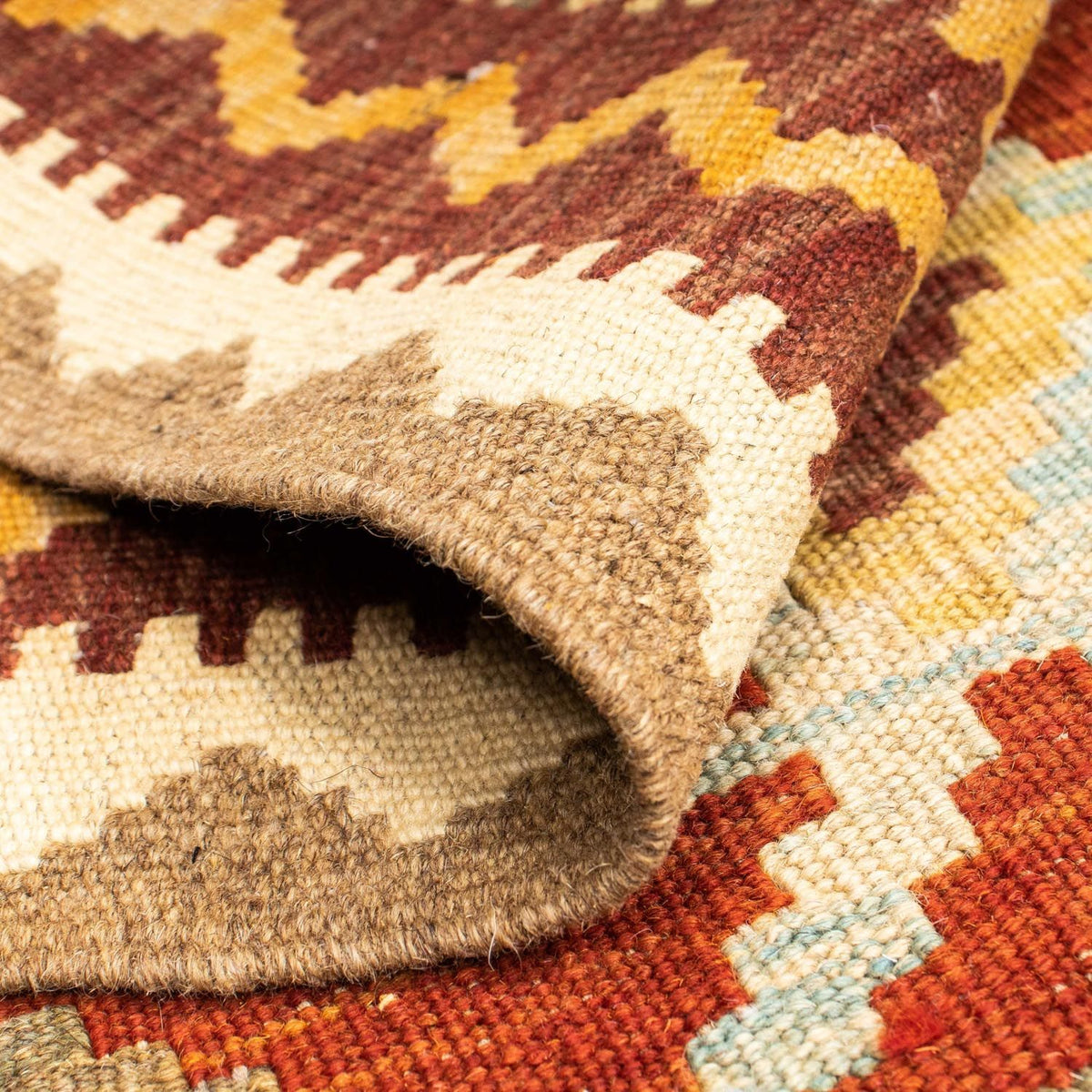 Tappeto corsia Tappeto Kelim - Orientale - 210 x 72 cm - marrone chiaro