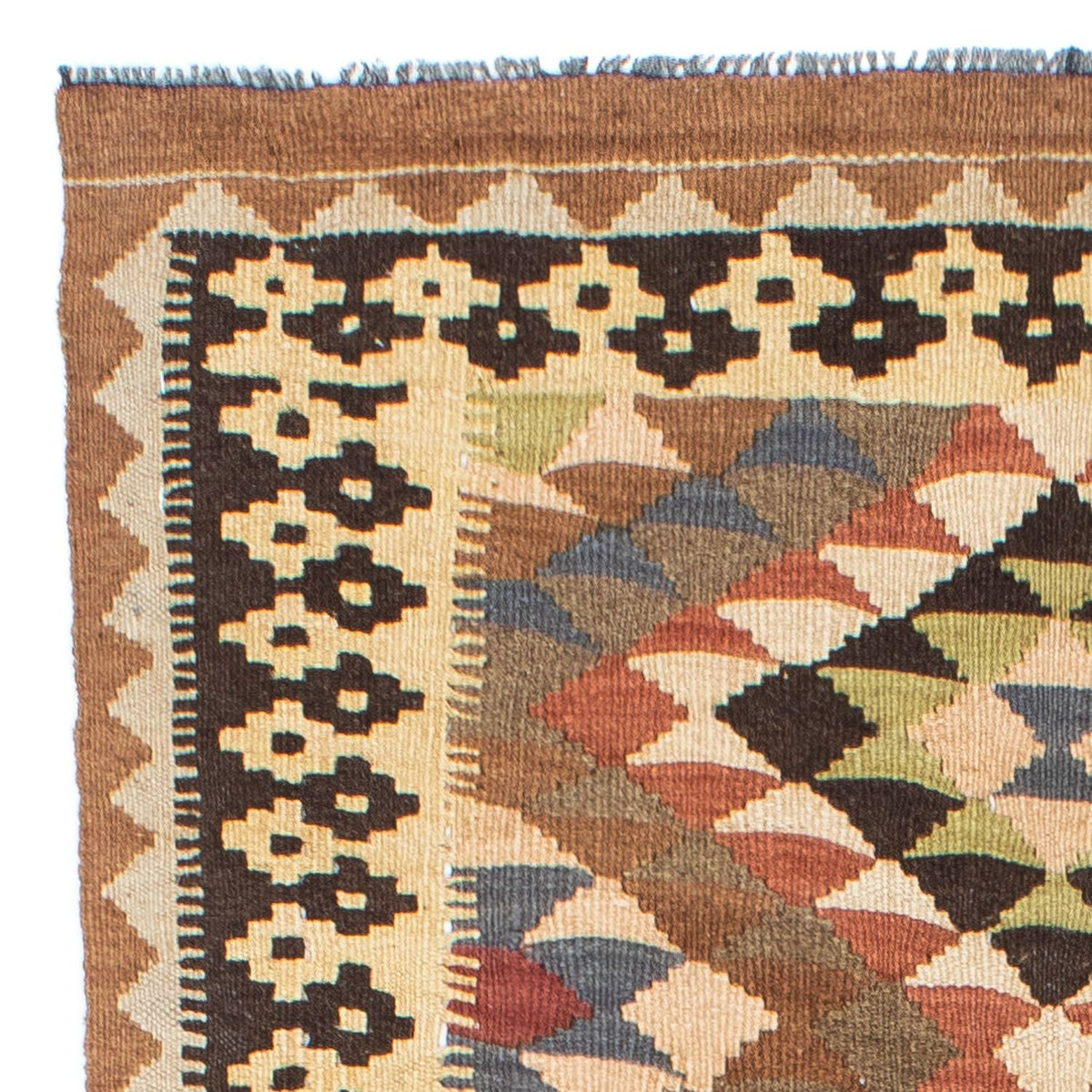 Tappeto corsia Tappeto Kelim - Orientale - 207 x 85 cm - marrone chiaro