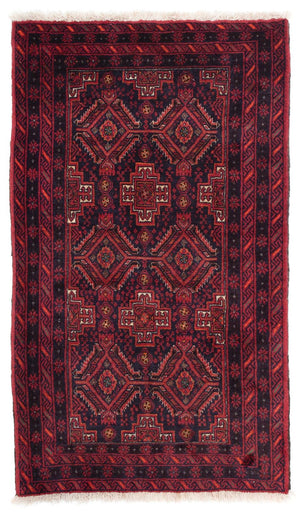 Tappeto Belutsch - 169 x 136 cm - rosso scuro