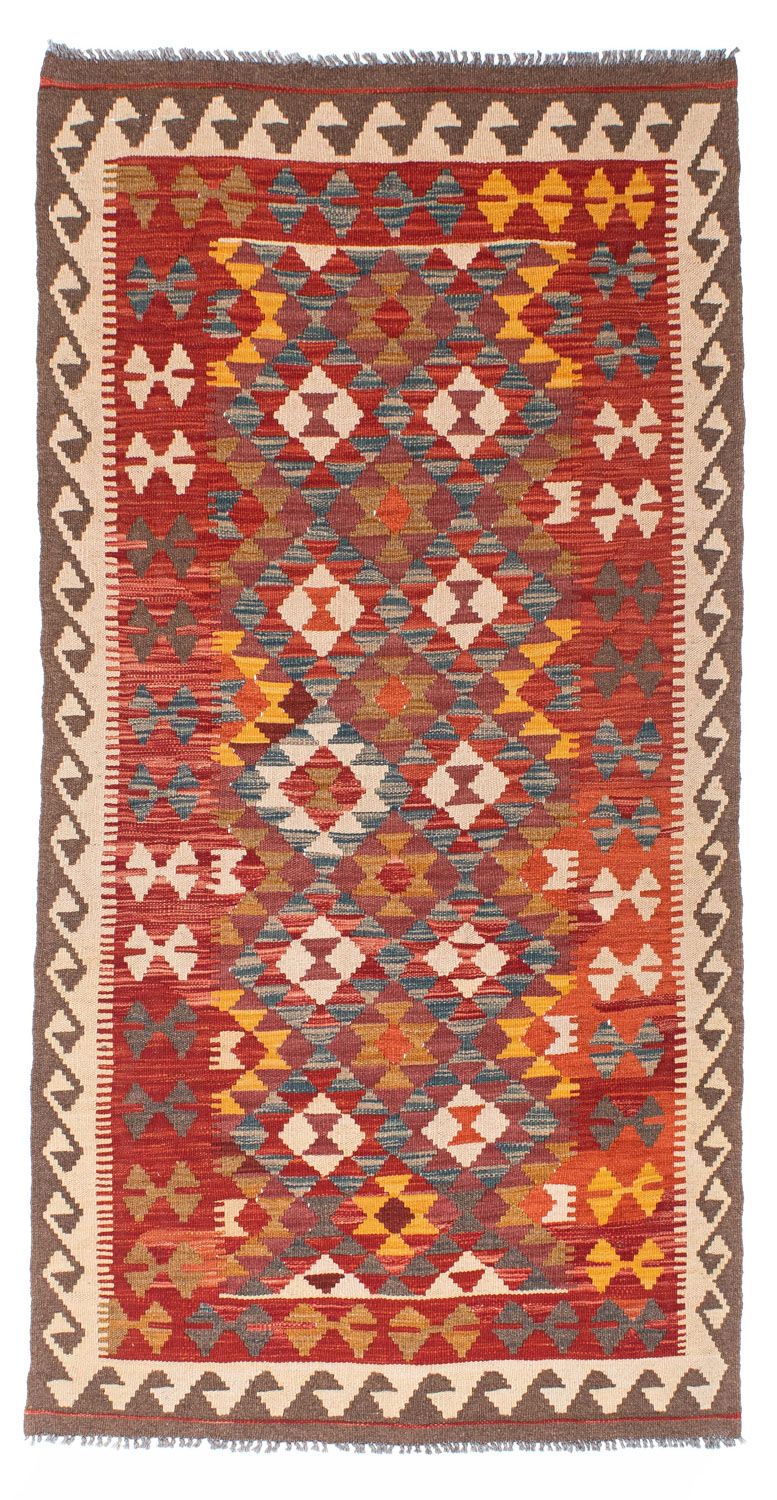Tappeto corsia Tappeto Kelim - Orientale - 195 x 98 cm - rosso