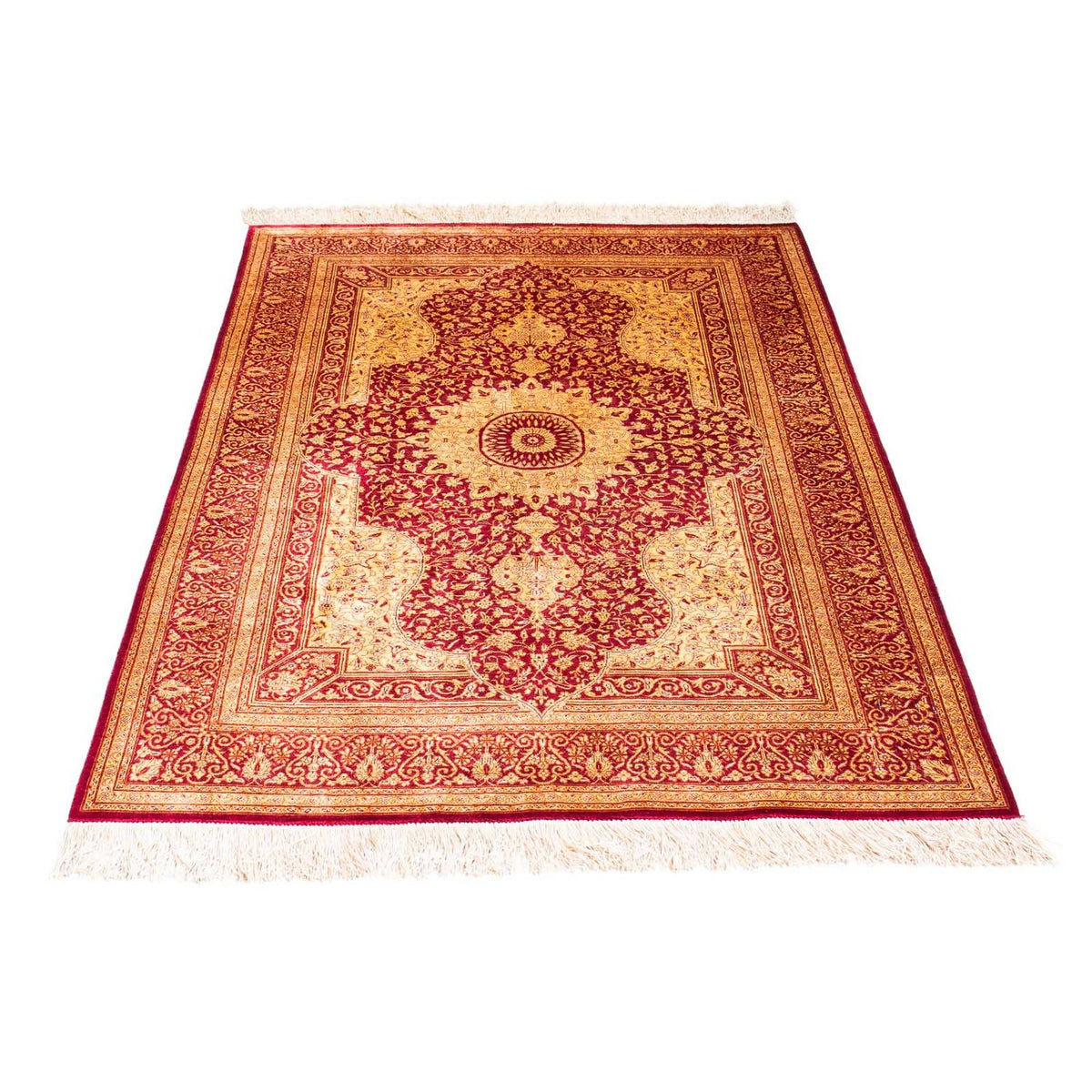 Tappeto Persero - Ghom - 147 x 102 cm - rosso scuro