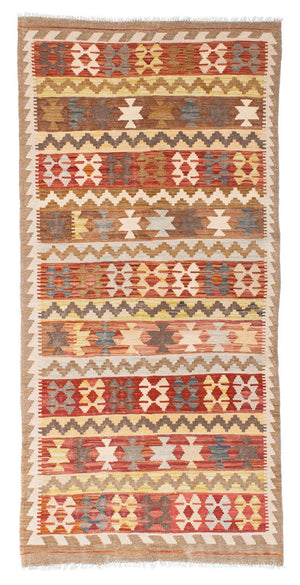 Tappeto corsia Tappeto Kelim - Orientale - 200 x 92 cm - marrone chiaro