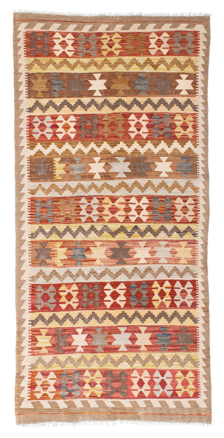 Tappeto corsia Tappeto Kelim - Orientale - 200 x 92 cm - marrone chiaro
