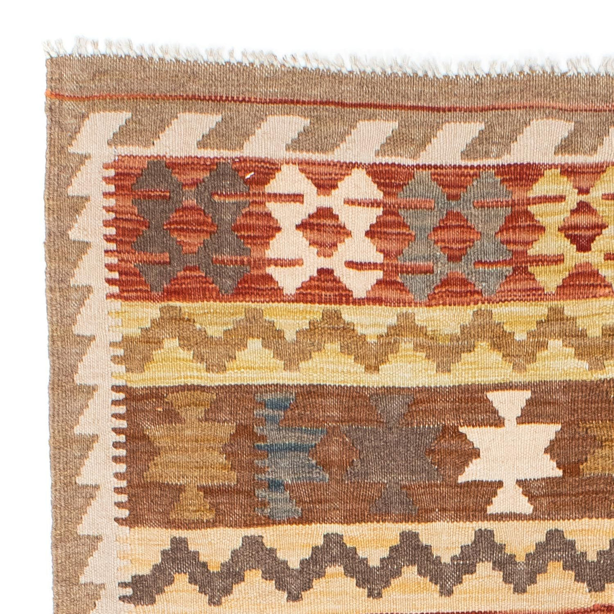 Tappeto corsia Tappeto Kelim - Orientale - 200 x 92 cm - marrone chiaro