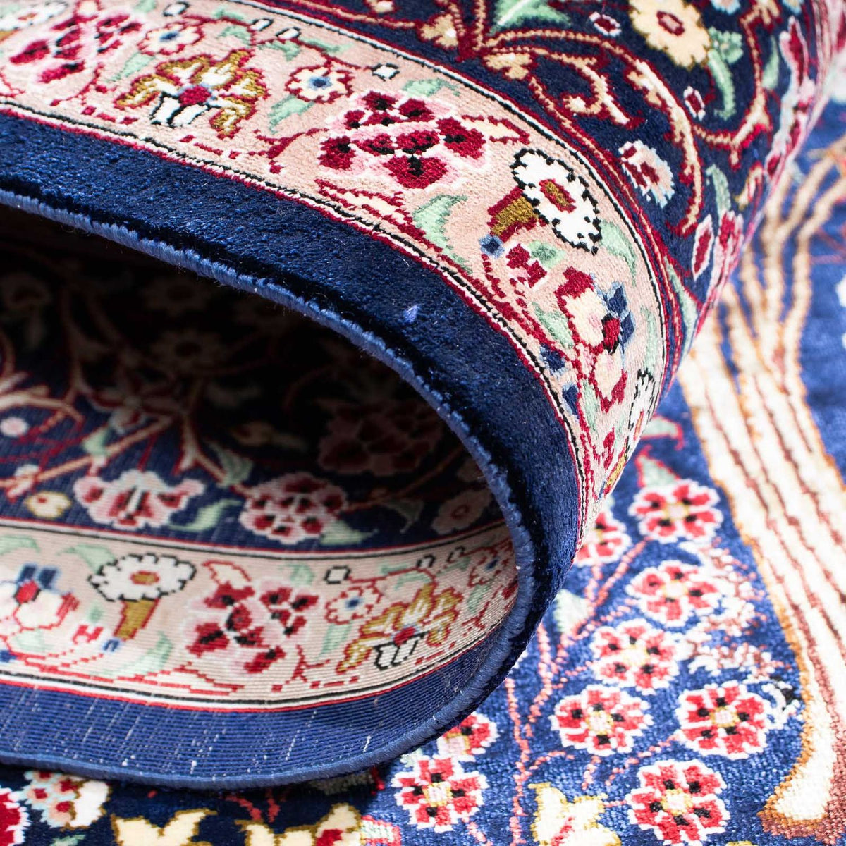 Tappeto Persero - Ghom - 152 x 100 cm - blu scuro