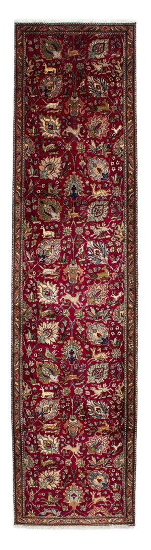 Tappeto corsia Tappeto Persero - Tabriz - 385 x 90 cm - rosso scuro