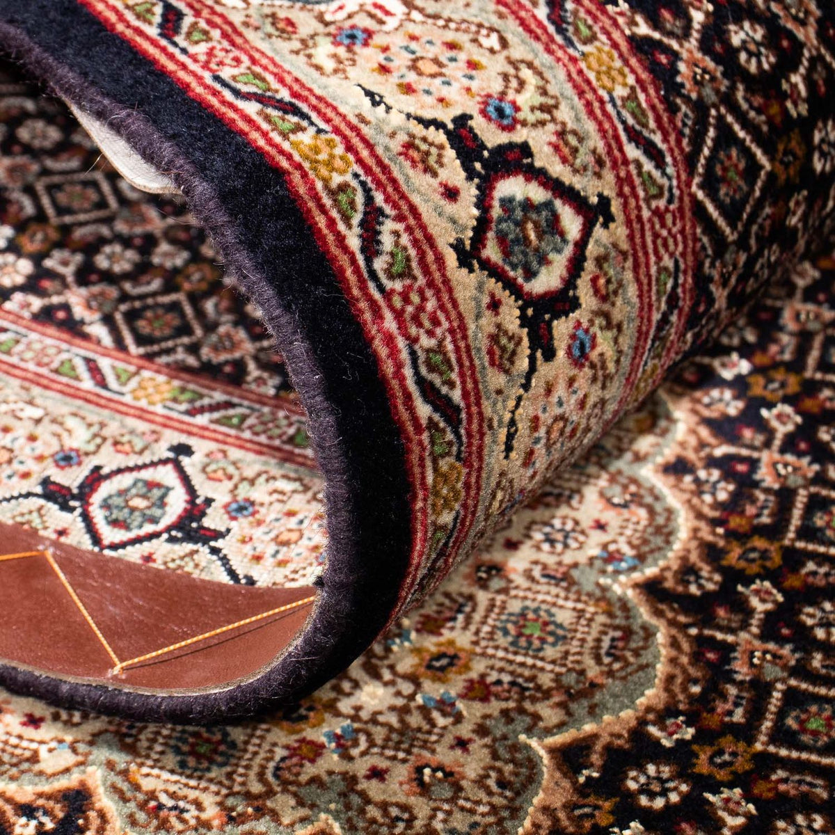 Tappeto corsia Tappeto Persero - Tabriz - 295 x 77 cm - blu scuro