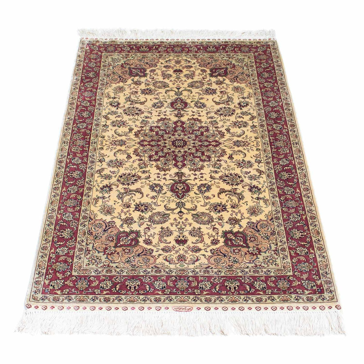 Tappeto orientale - Hereke - 122 x 69 cm - rosso scuro
