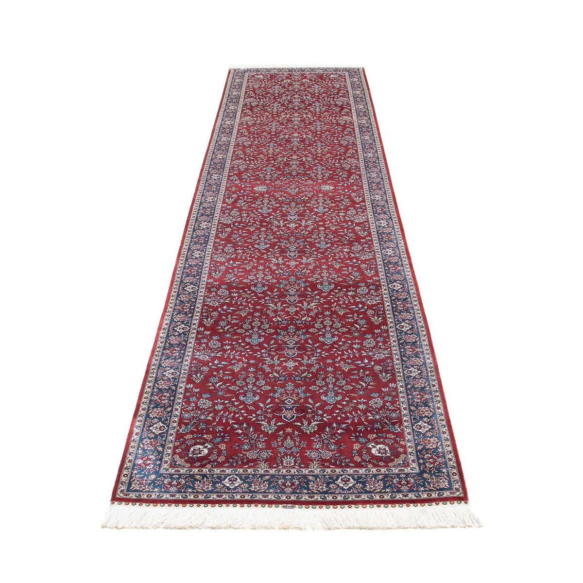 Tappeto corsia Tappeto orientale - Hereke - 369 x 78 cm - rosso scuro