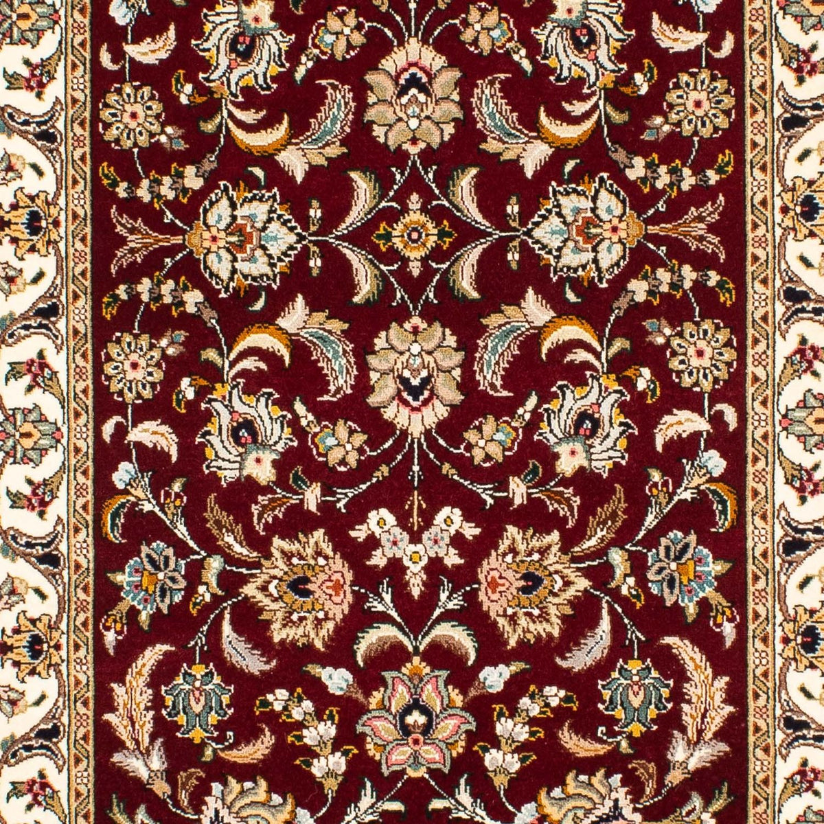 Tappeto corsia Tappeto Persero - Tabriz - Reale - 315 x 88 cm - rosso scuro