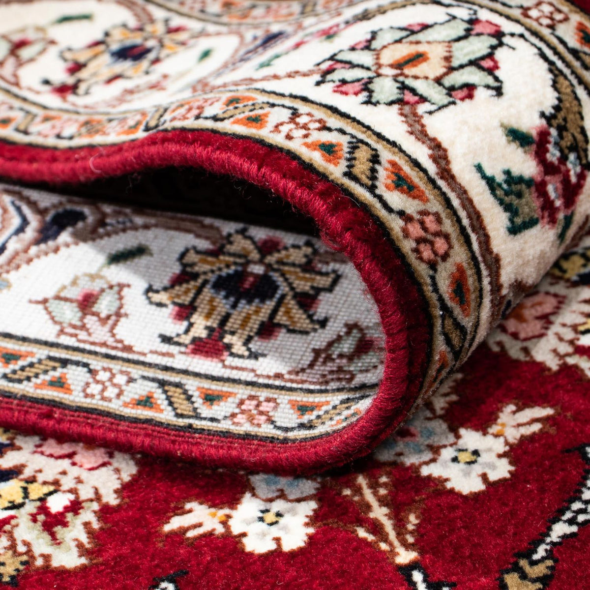 Tappeto corsia Tappeto Persero - Tabriz - Reale - 197 x 87 cm - rosso scuro