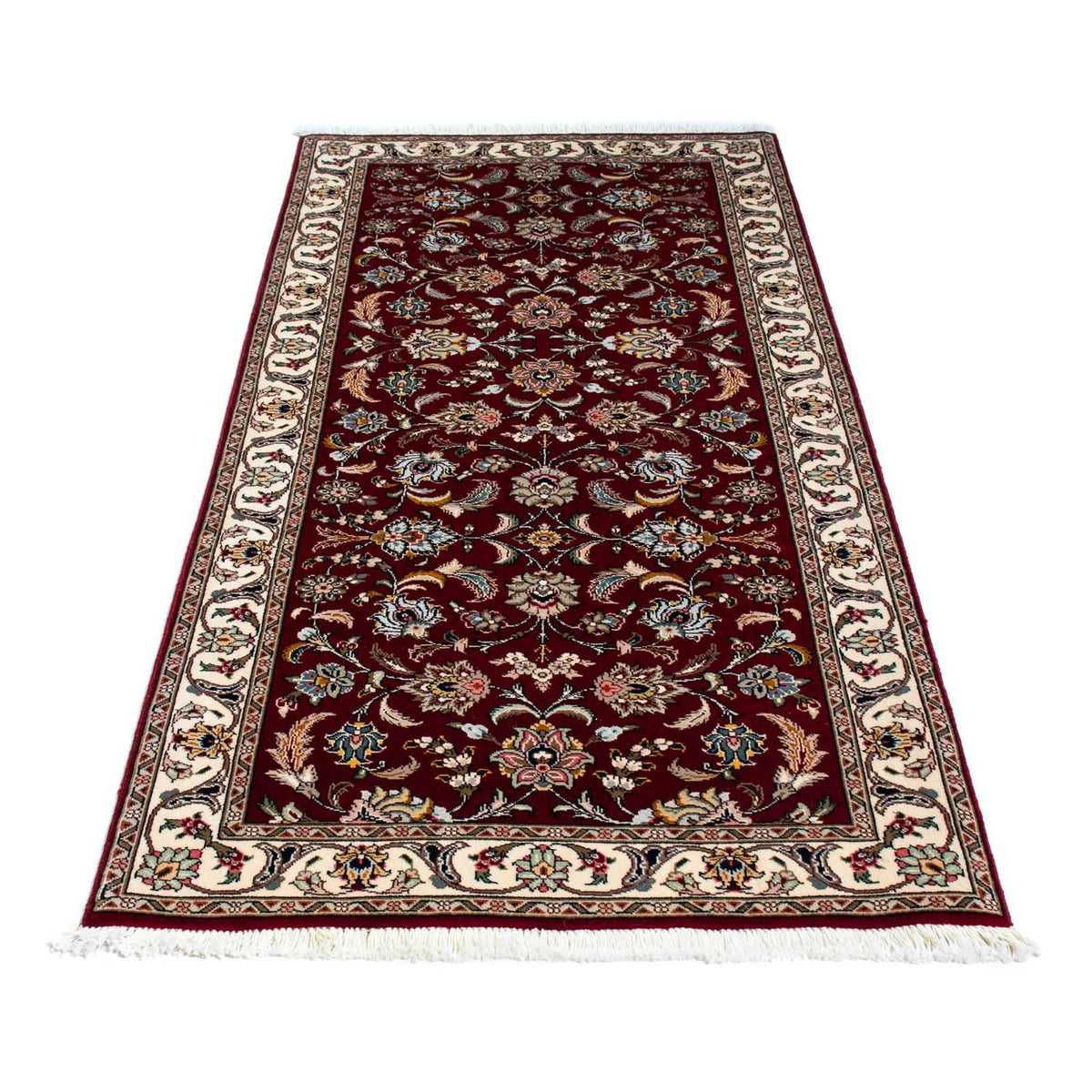 Tappeto corsia Tappeto Persero - Tabriz - Reale - 197 x 87 cm - rosso scuro