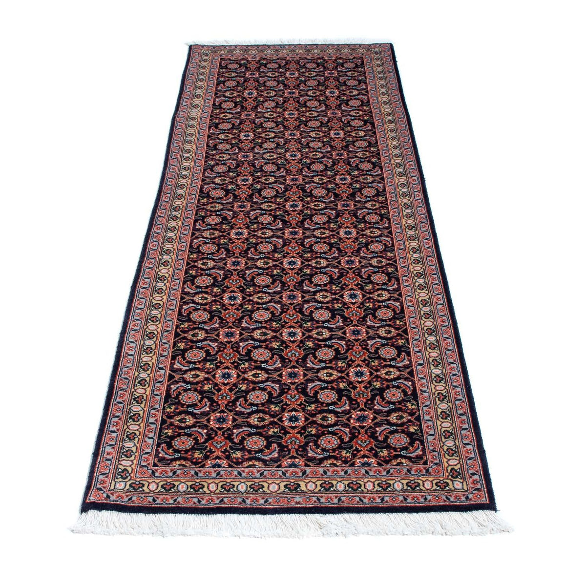 Tappeto corsia Tappeto Persero - Tabriz - 210 x 75 cm - blu scuro