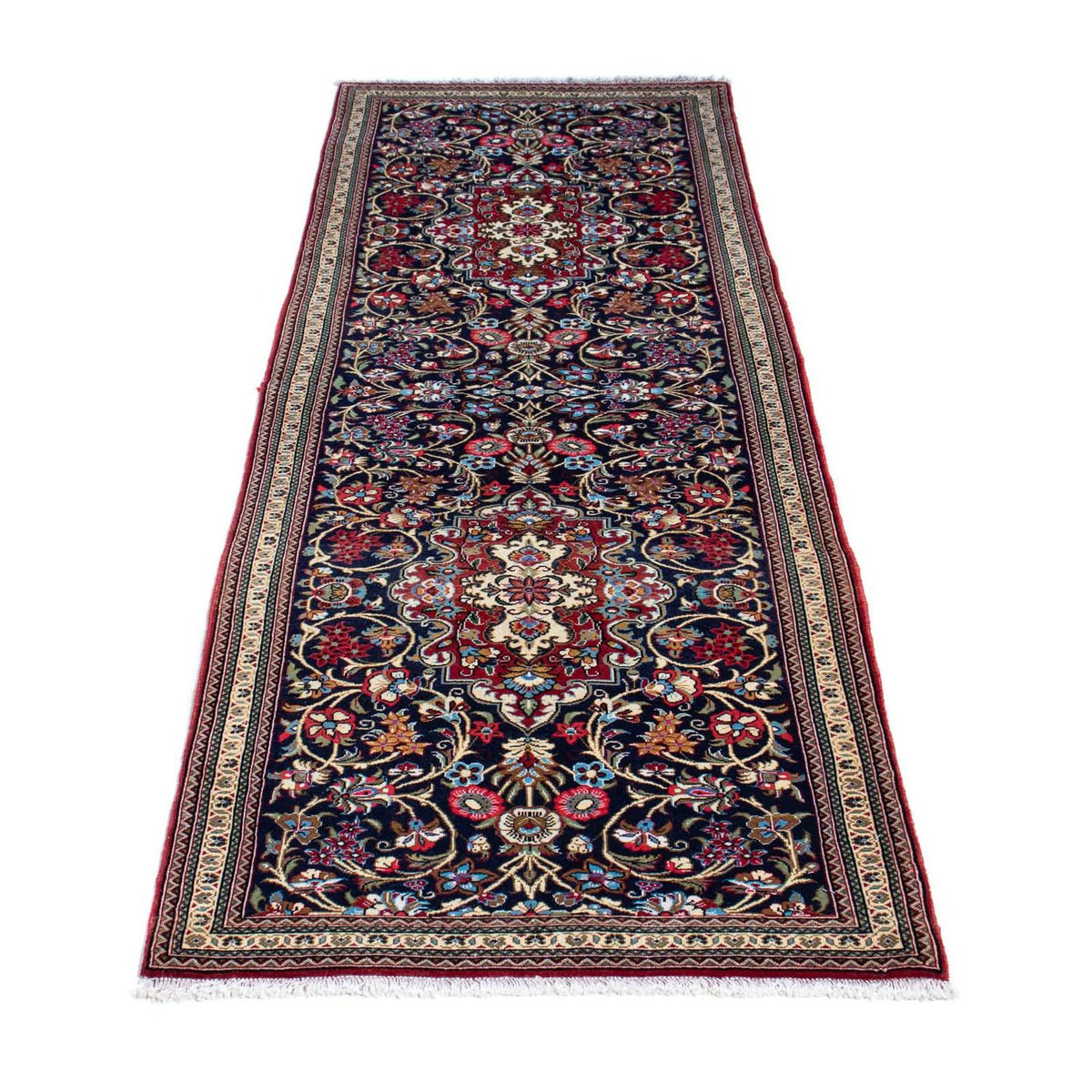 Tappeto corsia Tappeto Persero - Ghom - 197 x 70 cm - blu scuro