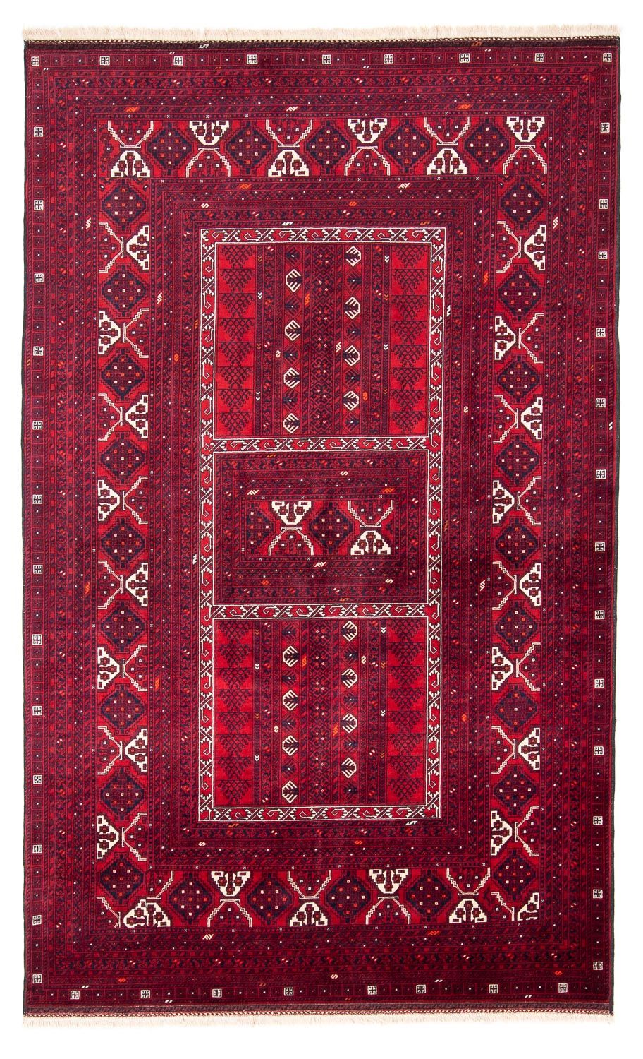 Tappeto Turkaman - 249 x 160 cm - rosso scuro