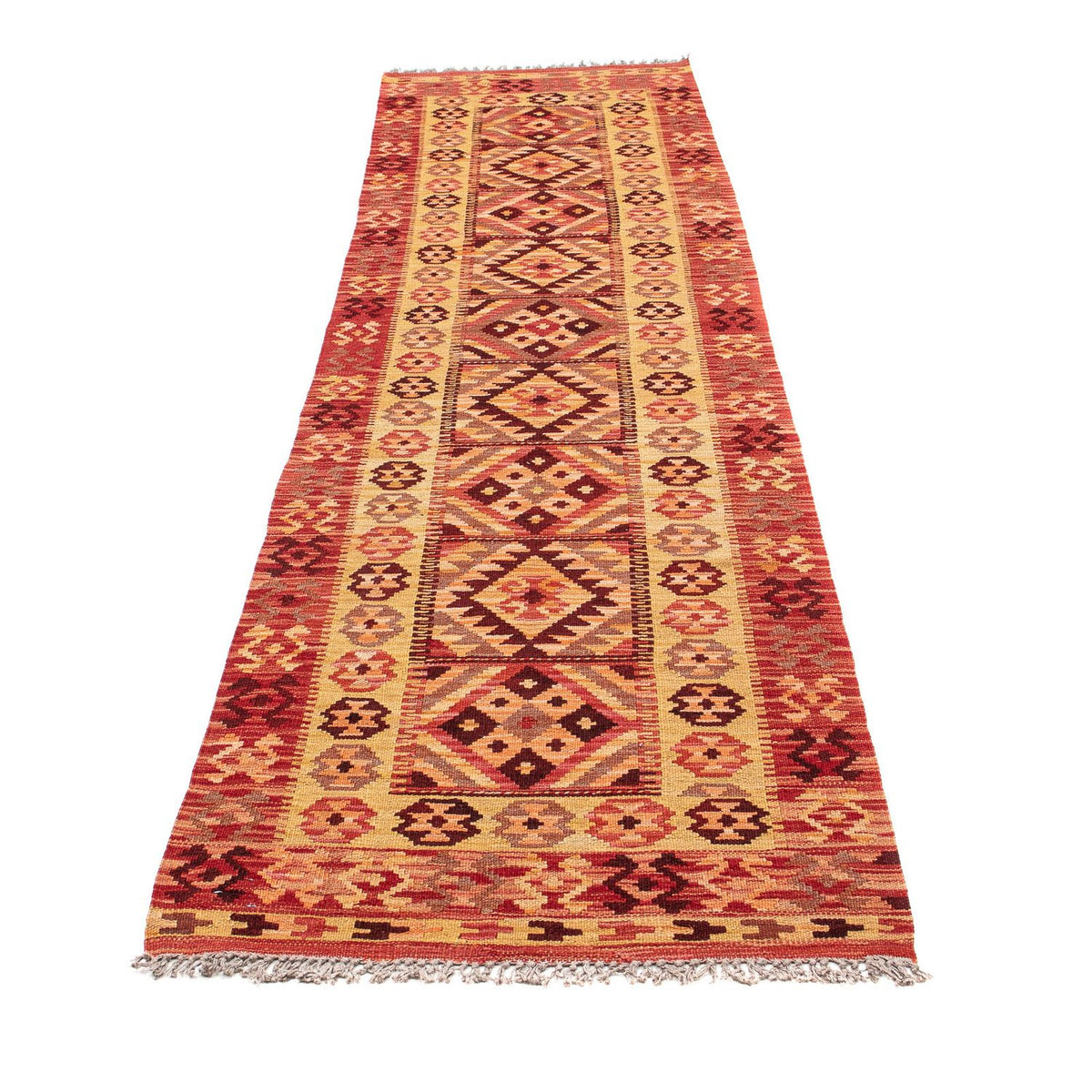 Tappeto corsia Tappeto Kelim - Splash - 299 x 73 cm - rosso chiaro