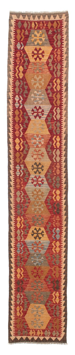 Tappeto corsia Tappeto Kelim - Splash - 389 x 76 cm - rosso