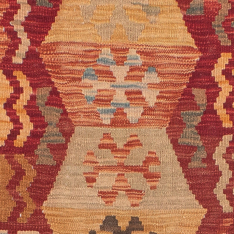 Tappeto corsia Tappeto Kelim - Splash - 389 x 76 cm - rosso