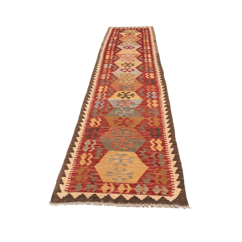 Tappeto corsia Tappeto Kelim - Splash - 389 x 76 cm - rosso