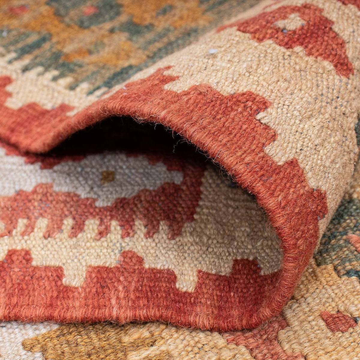 Tappeto corsia Tappeto Kelim - Splash - 309 x 93 cm - rosso chiaro