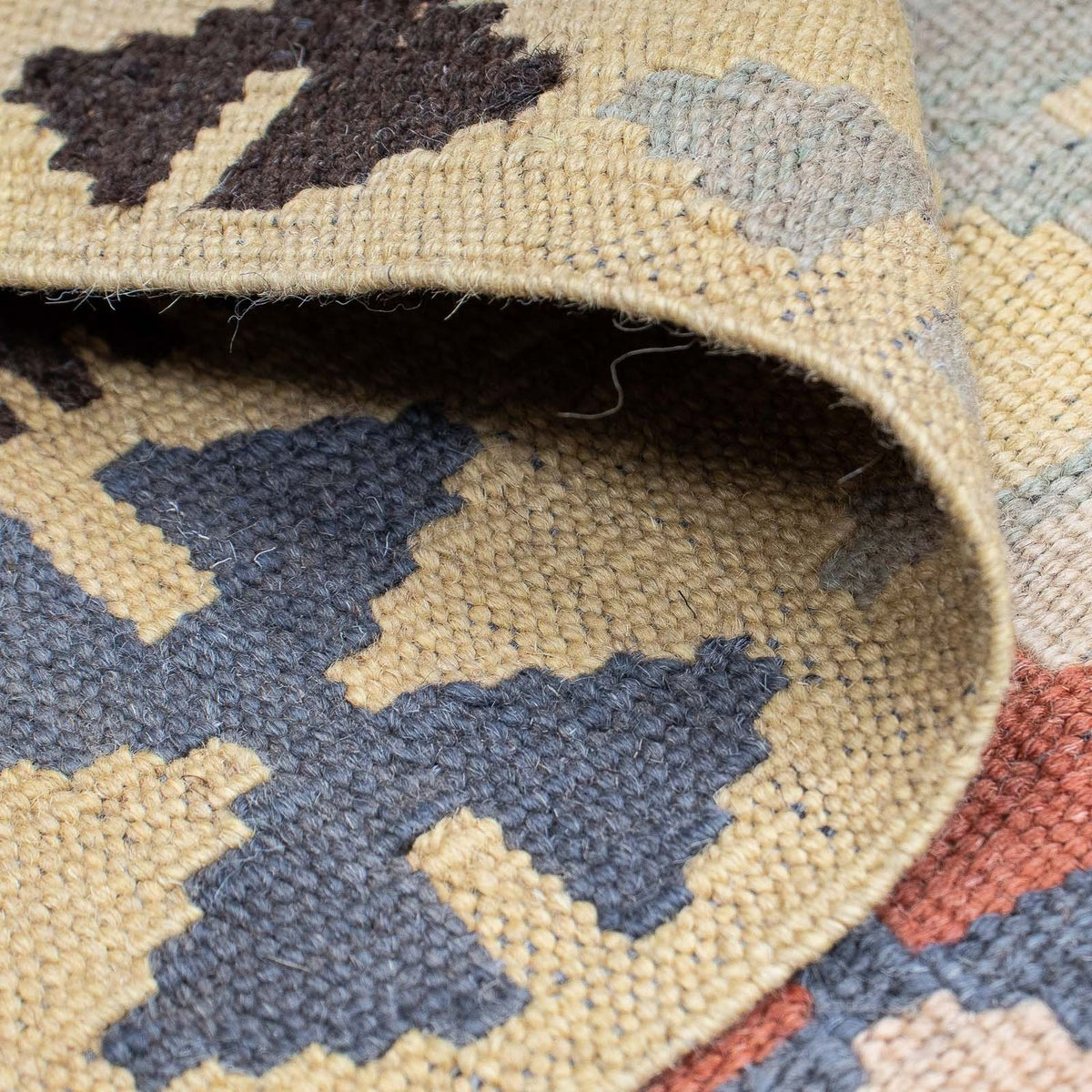 Tappeto corsia Tappeto Kelim - Splash - 198 x 63 cm - beige