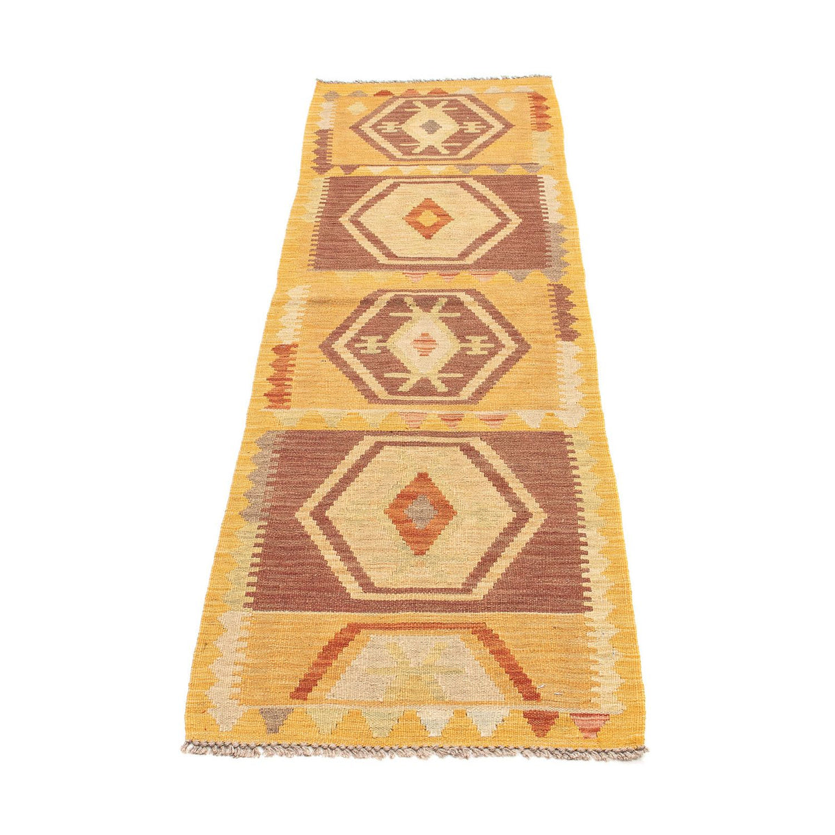 Tappeto corsia Tappeto Kelim - Splash - 191 x 52 cm - oro