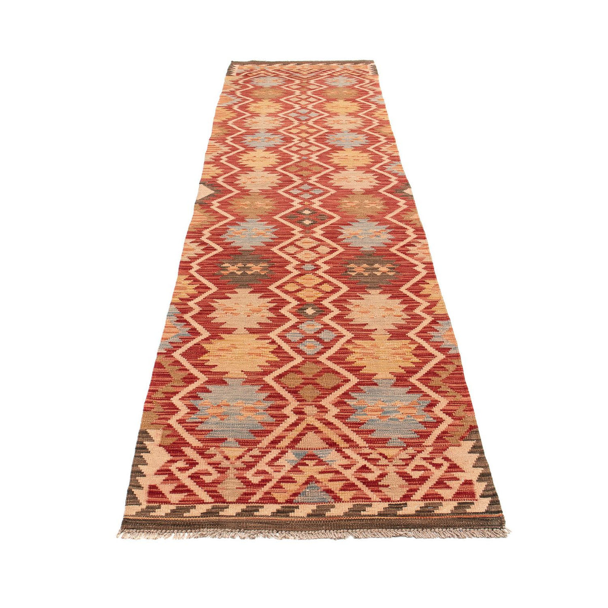 Tappeto corsia Tappeto Kelim - Splash - 384 x 75 cm - rosso