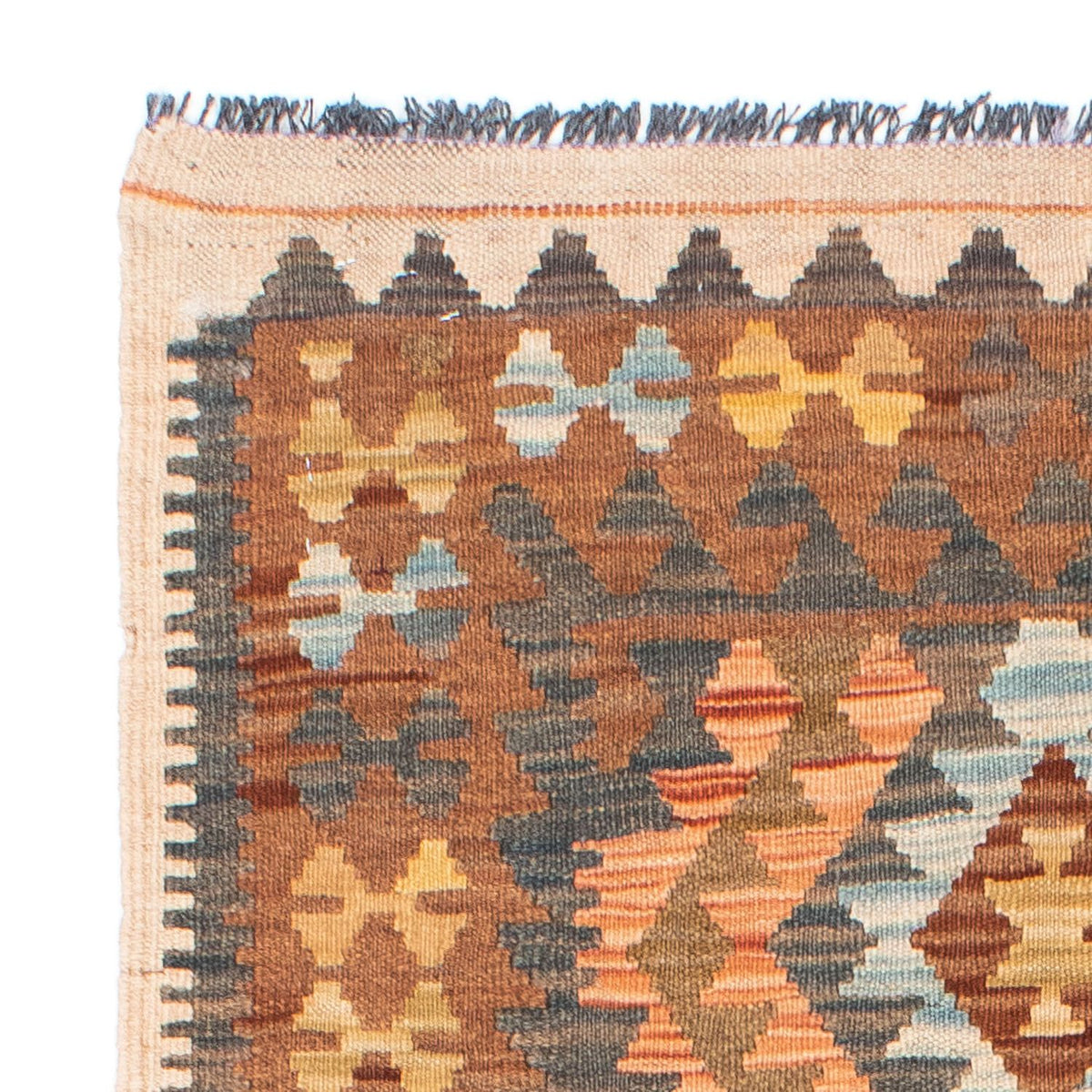 Tappeto corsia Tappeto Kelim - Orientale - 199 x 88 cm - marrone chiaro