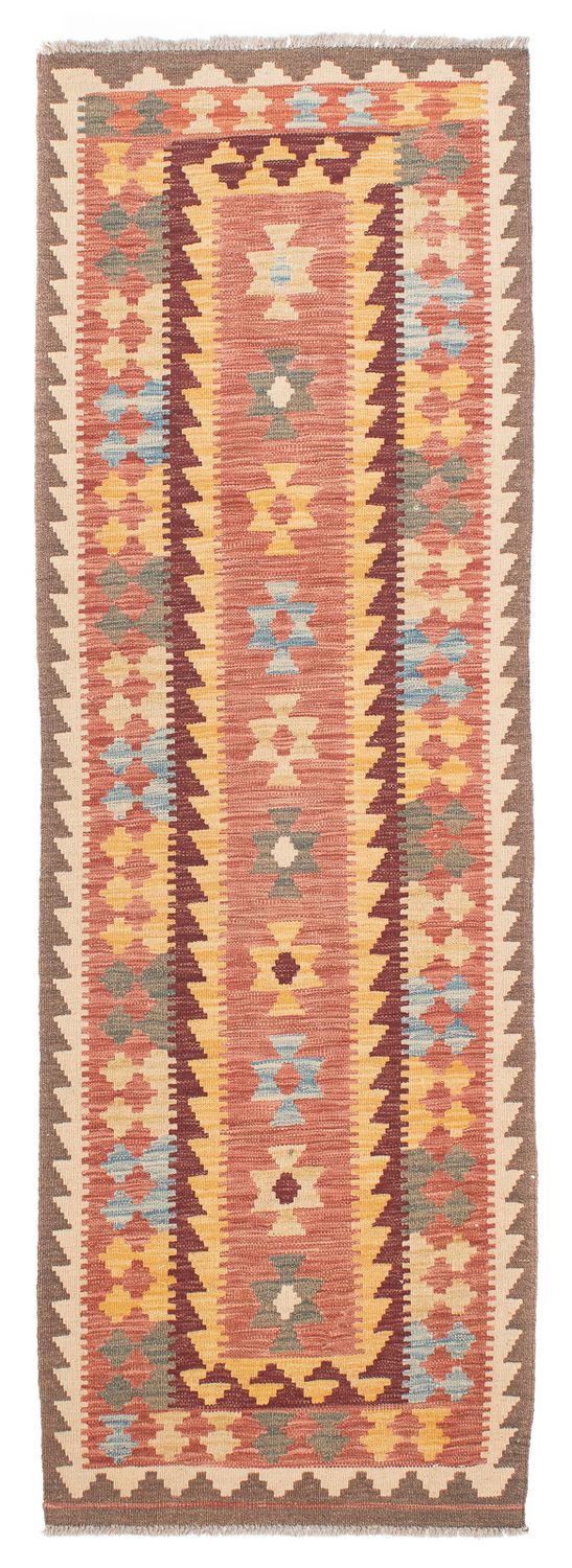 Tappeto corsia Tappeto Kelim - Splash - 200 x 65 cm - rosso chiaro