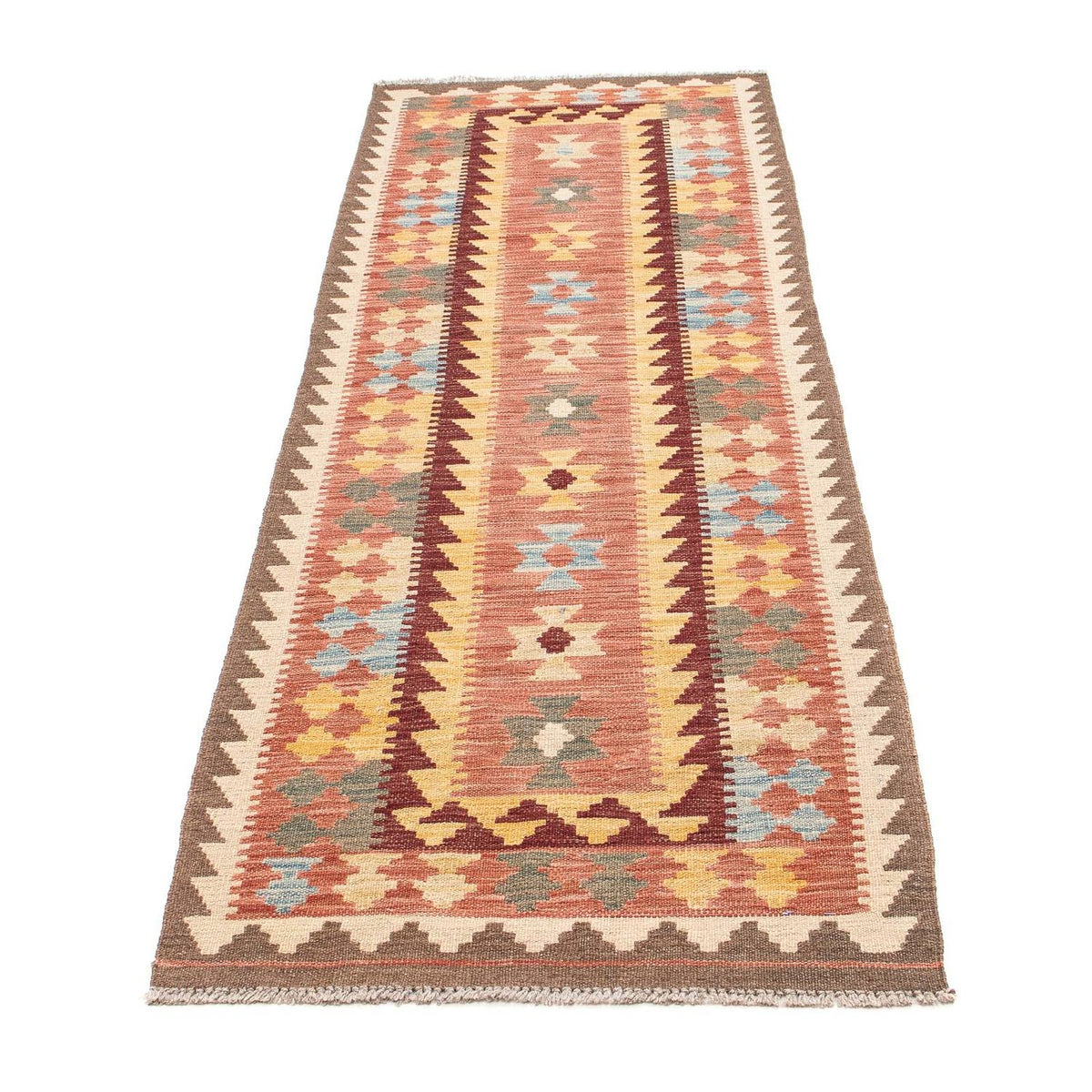 Tappeto corsia Tappeto Kelim - Splash - 200 x 65 cm - rosso chiaro